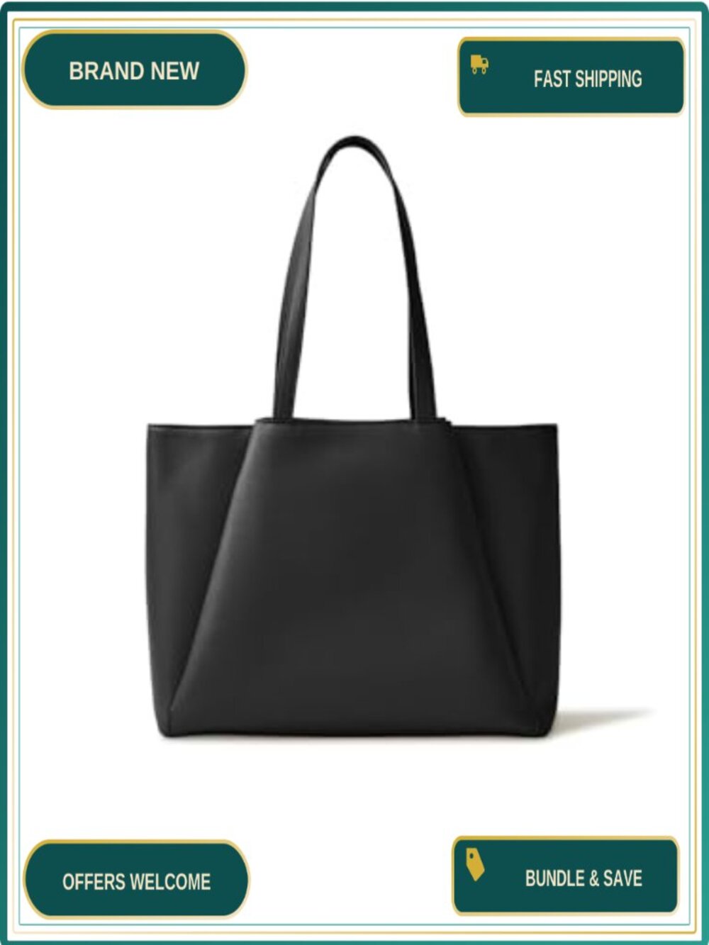 Vegan Leather Laptop Tote Bag for Women Fits 15.6in Padded Work Bag